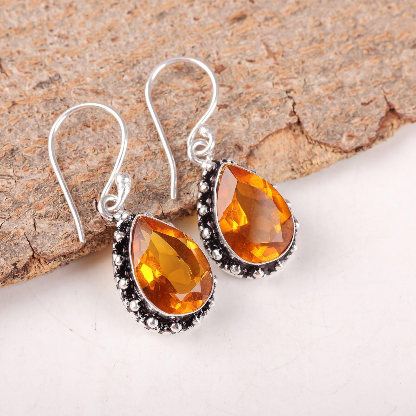 Natural Citrine Gemstone 925 Sterling Silver Handmade Women s Earrings1.41 Gift EE-97-1
Natural Citrine Gemstone 925 Sterling Silver Handmade Women s Earrings1.41 Gift EE-97-1