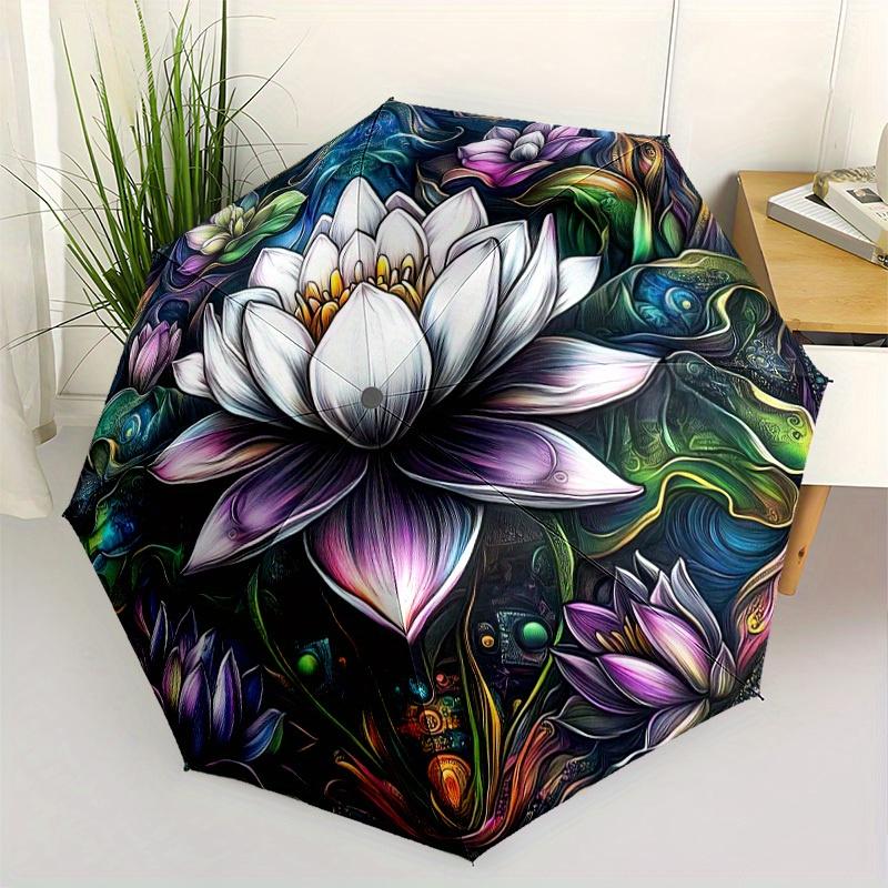 1pc Automatic Umbrella with Lotus Flower Design - Automatic Open/Close, 8-Rib Sturdy Frame, Compact Travel Umbrella for Women/ (as the picture,Iron&8K)
1pc Automatic Umbrella with Lotus Flower Design - Automatic Open/Close, 8-Rib Sturdy Frame, Compact Travel Umbrella for Women/ (as the picture,Iron&8K)