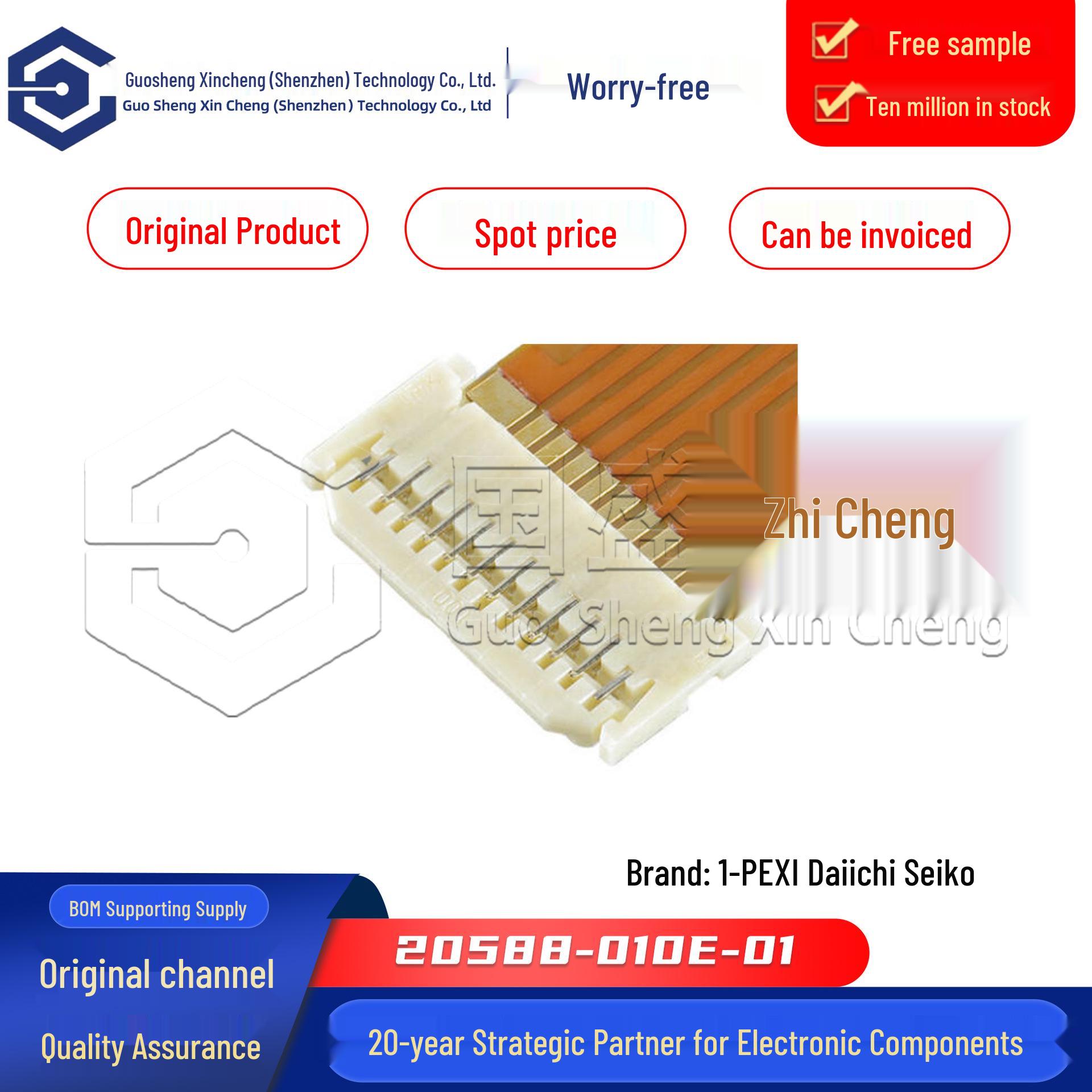 Original 20588-010E-01 FPC Connector Assembly 0.4mm Pitch 10P Flip-Top
Original 20588-010E-01 FPC Connector Assembly 0.4mm Pitch 10P Flip-Top