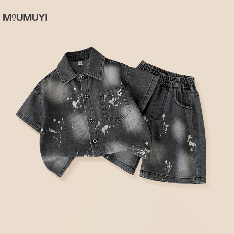 2025 Boys Splatter Paint Denim Set: Trendy Korean Summer Jacket & Shorts 120 cm чёрный
2025 Boys Splatter Paint Denim Set: Trendy Korean Summer Jacket & Shorts 120 cm чёрный