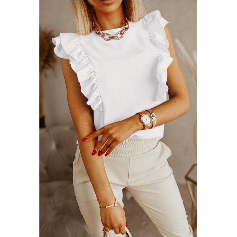 2026 European and American Summer Ladies New Loose Round Neck Solid Color Ruffled Short Sleeve Shirt S белый
2026 European and American Summer Ladies New Loose Round Neck Solid Color Ruffled Short Sleeve Shirt S белый