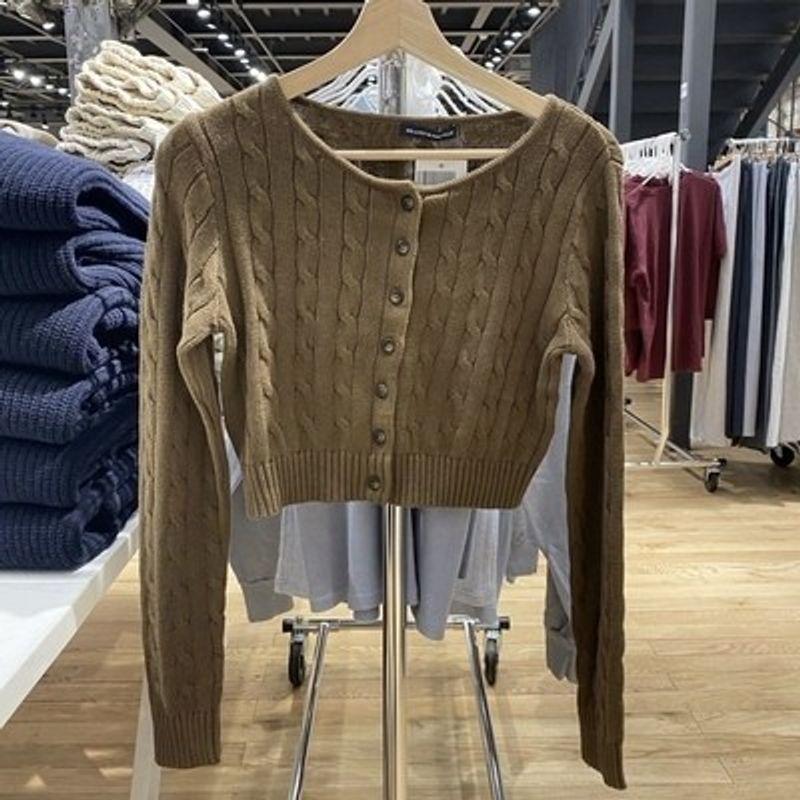 Cui Xiuying Same Style Cable Stitch Cardigan Official Website Early Autumn New Arrival Single-Breasted Solid Color Short Casual Sweater Outwear Women Brown One size
Cui Xiuying Same Style Cable Stitch Cardigan Official Website Early Autumn New Arrival Single-Breasted Solid Color Short Casual Sweater Outwear Women Brown One size