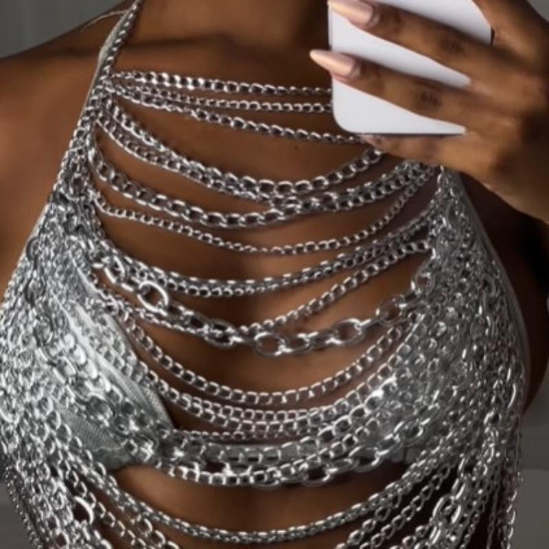 Жилет, Мода Панк, Аксессуары для груди, Толстая цепь, Топ-халтер, Майка, Цепь для тела, Цепь для груди
Жилет, Мода Панк, Аксессуары для груди, Толстая цепь, Топ-халтер, Майка, Цепь для тела, Цепь для груди