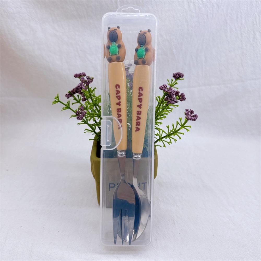 Capybara Fork Spoon Dinnerware Sets Travel Portable Kitchen Tableware Kitchen Accessories Style 4
Capybara Fork Spoon Dinnerware Sets Travel Portable Kitchen Tableware Kitchen Accessories Style 4