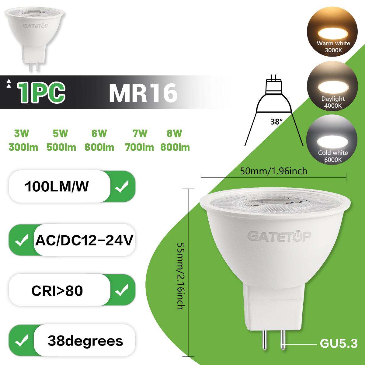 1-10PCS Led MR16 SpotLight Bulbs 80+CRI 12V AC/DC 12-24V 38Bean Angle 3W 5W 6W 7W 8W No Flicker Replace 40W 50w 60W Halogen Lamp 3w&Cold white 6000K
1-10PCS Led MR16 SpotLight Bulbs 80+CRI 12V AC/DC 12-24V 38Bean Angle 3W 5W 6W 7W 8W No Flicker Replace 40W 50w 60W Halogen Lamp 3w&Cold white 6000K
