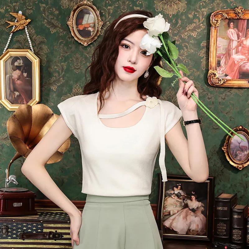 Hong Kong Style 3D Floral Ribbon Short-Sleeve Women s Slim Fit Square Neck Top One Size (up to 125 jins) фиолетовый
Hong Kong Style 3D Floral Ribbon Short-Sleeve Women s Slim Fit Square Neck Top One Size (up to 125 jins) фиолетовый
