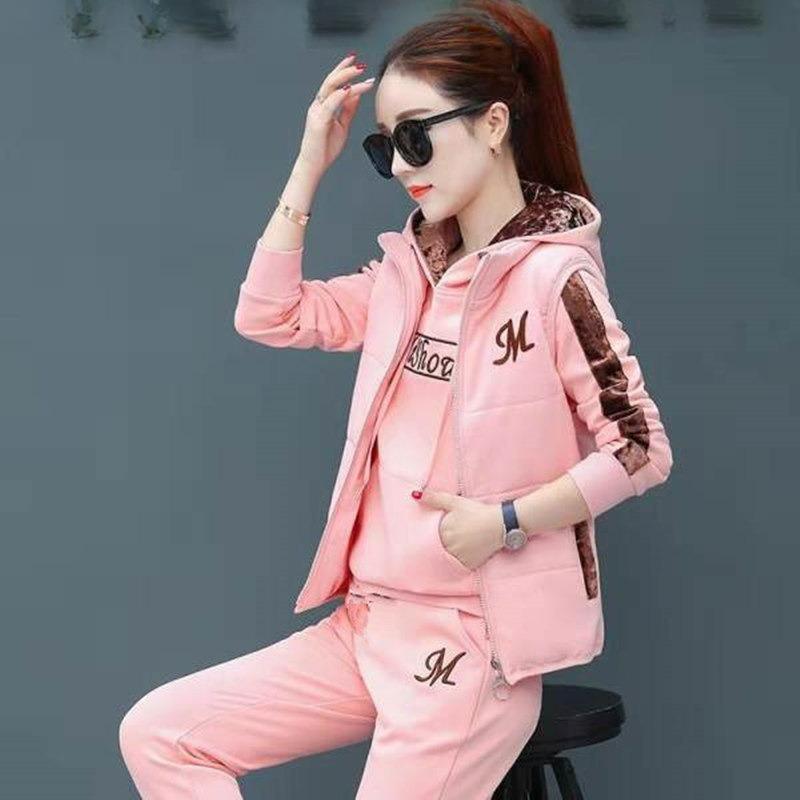 Спортивный костюм женский осенне-зимний утепленный бархатом, большого размера, повседневный, из трех предметов, модный зимний свитер XS розовый
Спортивный костюм женский осенне-зимний утепленный бархатом, большого размера, повседневный, из трех предметов, модный зимний свитер XS розовый