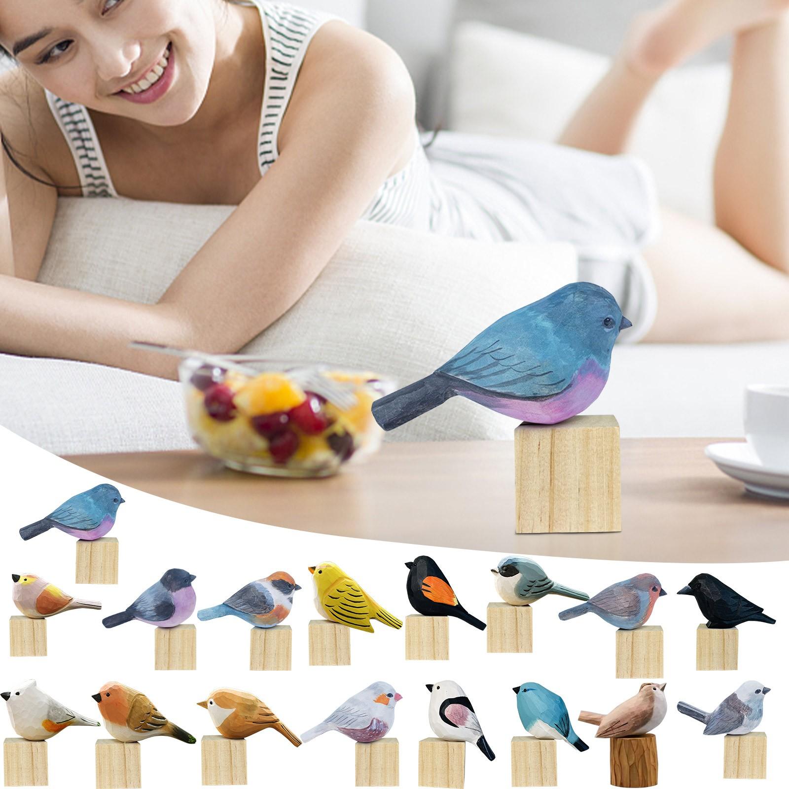 Статуэтки птиц ручной резьбы расписные деревянные статуи для домашнего декора Акценты Скульптуры Орнаменты 
Статуэтки птиц ручной резьбы расписные деревянные статуи для домашнего декора Акценты Скульптуры Орнаменты