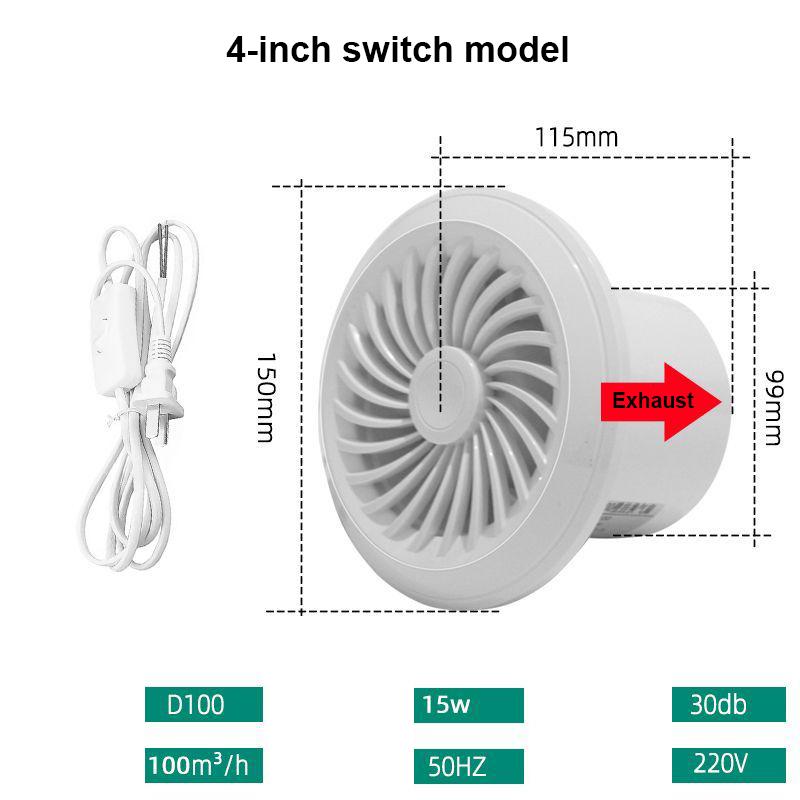 4 6 Вытяжной вентилятор Регулируемая скорость Канальный вентилятор Кухонный Оконный Воздушный Поток Очиститель Воздуха Вентилятор Вытяжка Для Вентиляции Чердачной Трубы us