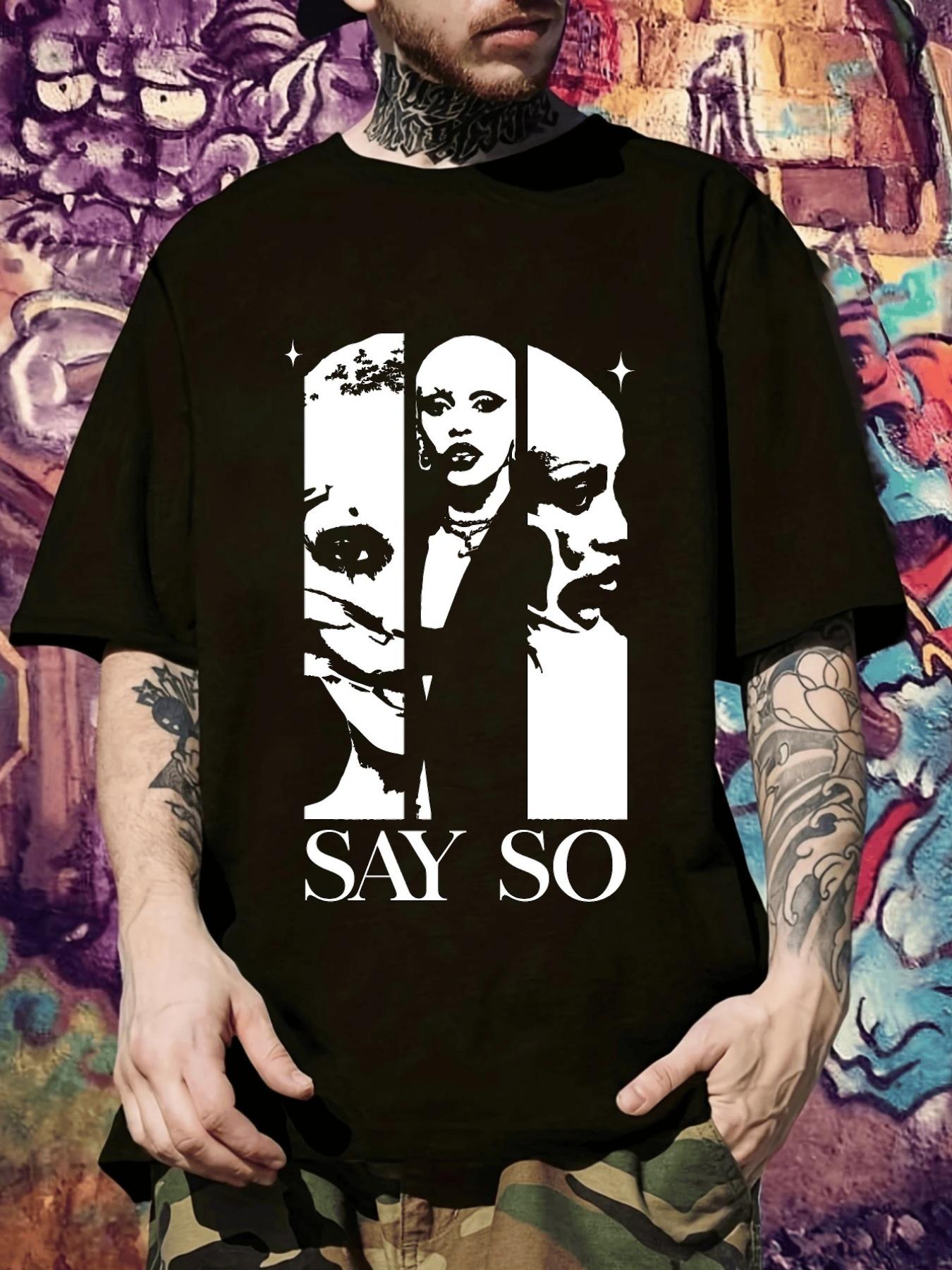 SAY SO Graphic T-shirt - Black Tee with White Face Design M
SAY SO Graphic T-shirt - Black Tee with White Face Design M