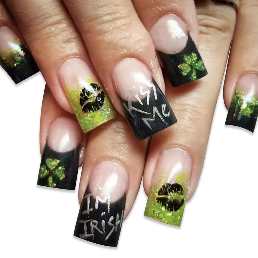 St. Patrick s Day 2025 Green French Glitter Glossy Square Press-On Nails - 24 Pieces
St. Patrick s Day 2025 Green French Glitter Glossy Square Press-On Nails - 24 Pieces