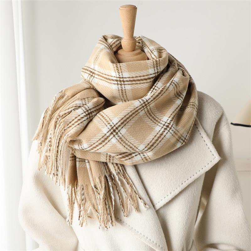 Designer Plaid Cashmere Scarf For Winter Women Warm Neckerchief Pashmina Foulard Blanket Casual Tassel Scarves Muffler
Designer Plaid Cashmere Scarf For Winter Women Warm Neckerchief Pashmina Foulard Blanket Casual Tassel Scarves Muffler