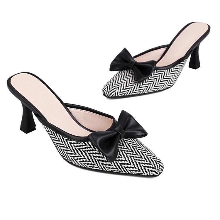 Новые модные тапочки на высоком каблуке с бантом 
Новые модные тапочки на высоком каблуке с бантом