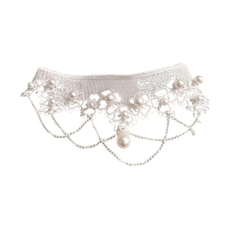 European Inspired Pearls Lace Necklace Stylish Layering Pendant Charm Clavicle Chain For Bridal Party Occasions 1
European Inspired Pearls Lace Necklace Stylish Layering Pendant Charm Clavicle Chain For Bridal Party Occasions 1