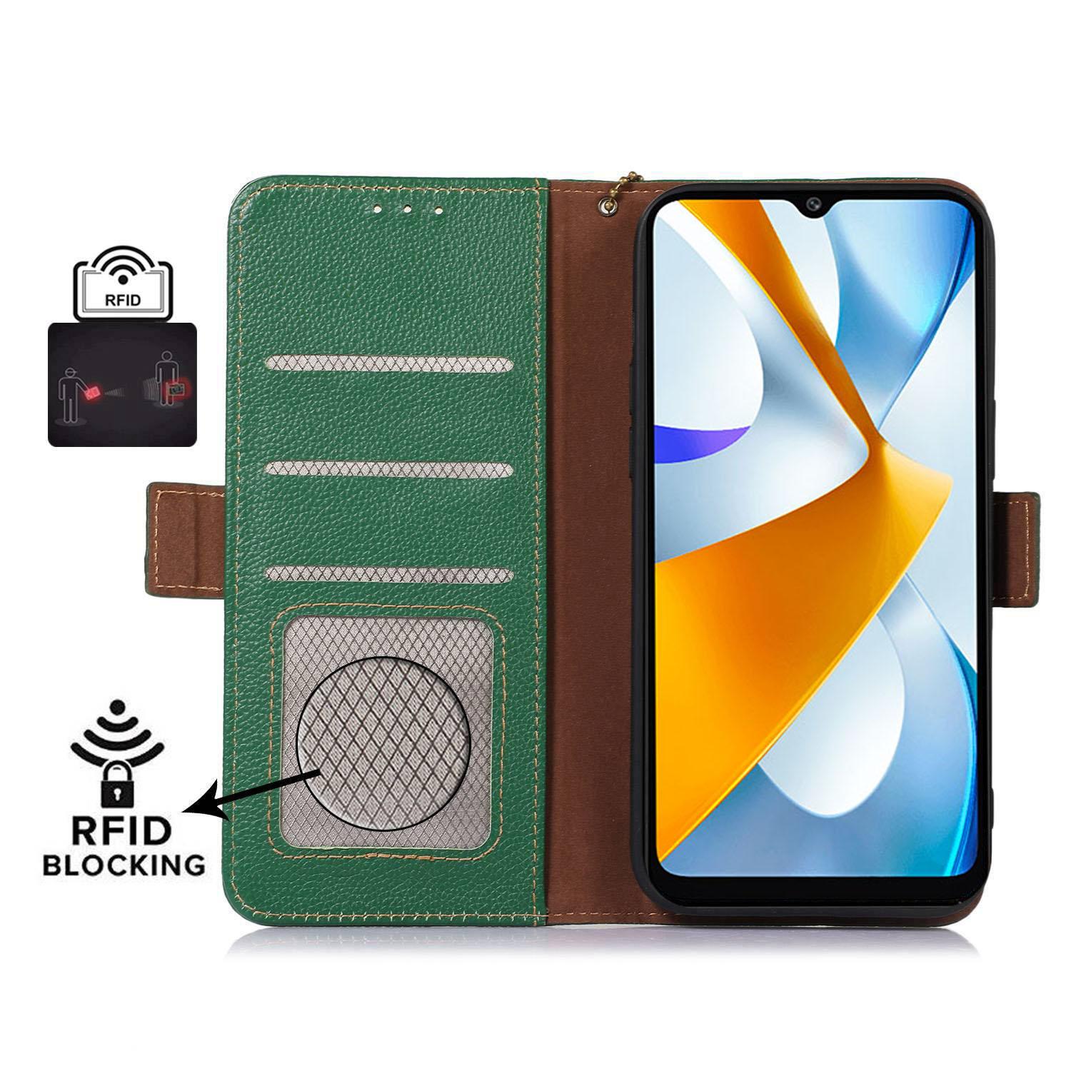 For Xiaomi Poco C55 4G/Redmi 11A 4G/Redmi 12C 4G Genuine Leather Phone Case RFID Blocking Wallet Phone Stand Cover Blue
For Xiaomi Poco C55 4G/Redmi 11A 4G/Redmi 12C 4G Genuine Leather Phone Case RFID Blocking Wallet Phone Stand Cover Blue