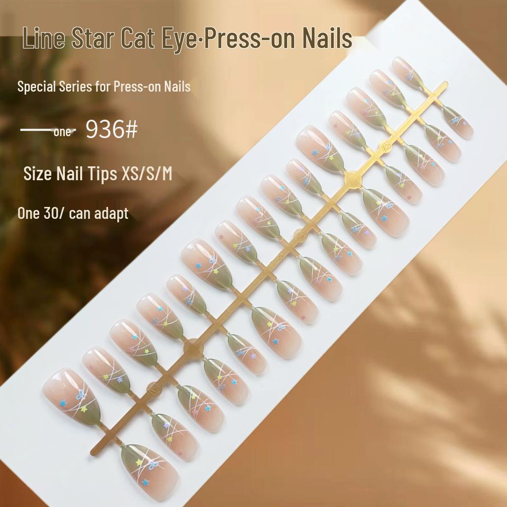 Cyan Gradient Cat Eye Press-On Nails with Star Design, Available in Various Sizes, Finished Nail Pieces, Pre-Made Sets
Cyan Gradient Cat Eye Press-On Nails with Star Design, Available in Various Sizes, Finished Nail Pieces, Pre-Made Sets