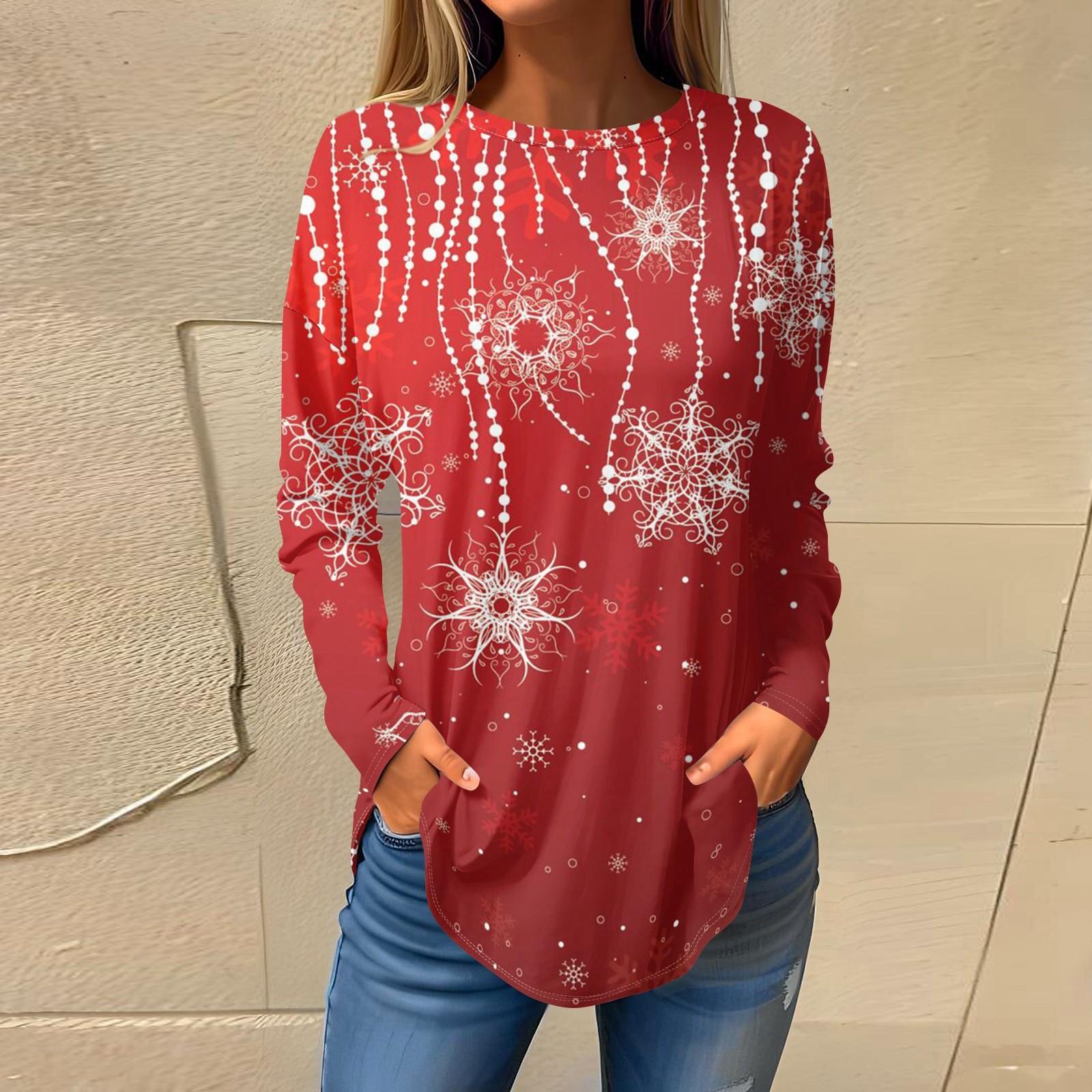 Футболки для женщин, осенние повседневные рубашки с длинным рукавом, толстовки с винтажным графическим принтом, топы, пуловеры, рождественские L красный
Футболки для женщин, осенние повседневные рубашки с длинным рукавом, толстовки с винтажным графическим принтом, топы, пуловеры, рождественские L красный