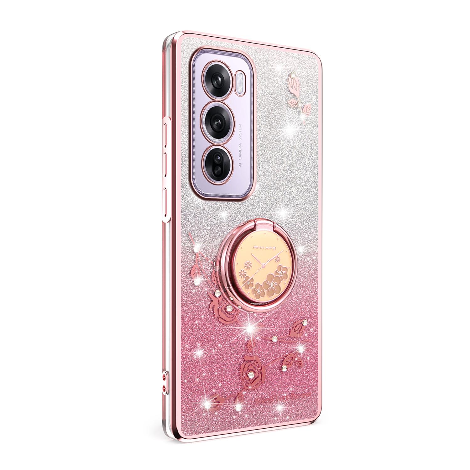 For Oppo Reno12 Pro 5G (Global) Case Ring Kickstand TPU Flowers Phone Cover Gradient Glitter Purple
For Oppo Reno12 Pro 5G (Global) Case Ring Kickstand TPU Flowers Phone Cover Gradient Glitter Purple