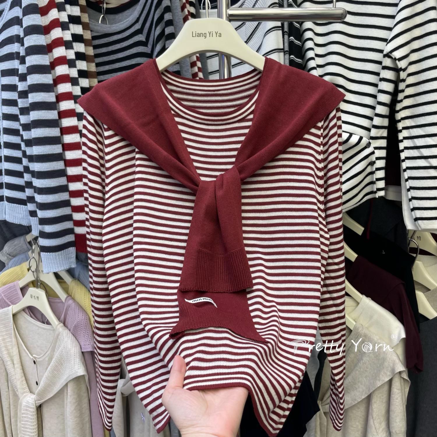 Korean Relaxed Two-Piece Stripe Knit Long-Sleeve Sweater Set with Versatile Shawl One Size
Korean Relaxed Two-Piece Stripe Knit Long-Sleeve Sweater Set with Versatile Shawl One Size
