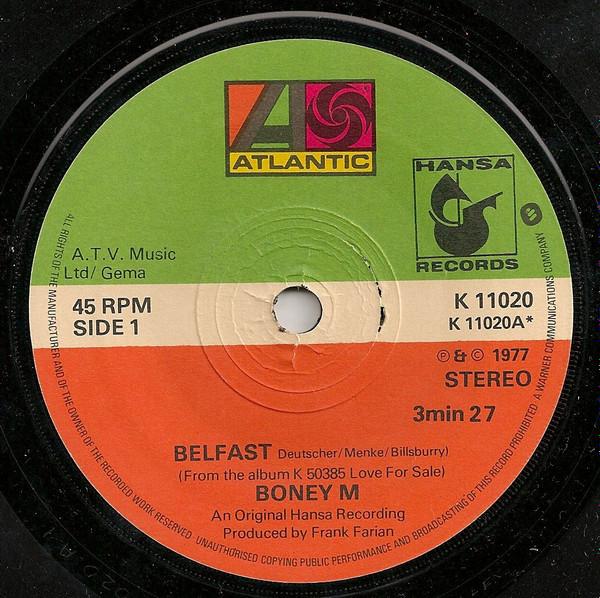 7-дюймовая пластинка BONEY M. Белфаст K11020 Atlantic 1977 Великобритания Танцевальная Электроника Б/у
7-дюймовая пластинка BONEY M. Белфаст K11020 Atlantic 1977 Великобритания Танцевальная Электроника Б/у
