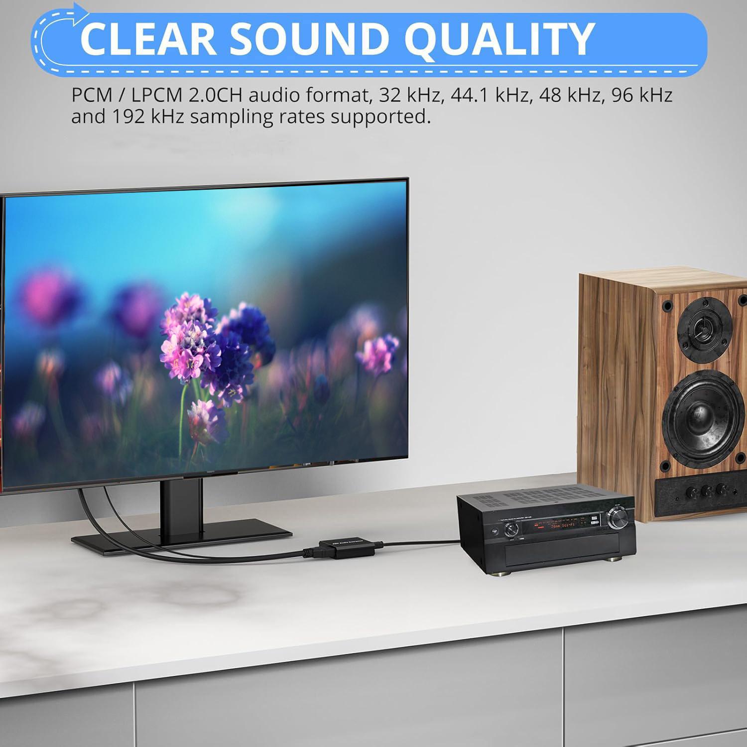 ARC Audio Extractor ARC Return Channel Converter ARC to SPDIF Coaxial 3.5mm Jack for HDTV Speaker As Shown A
ARC Audio Extractor ARC Return Channel Converter ARC to SPDIF Coaxial 3.5mm Jack for HDTV Speaker As Shown A