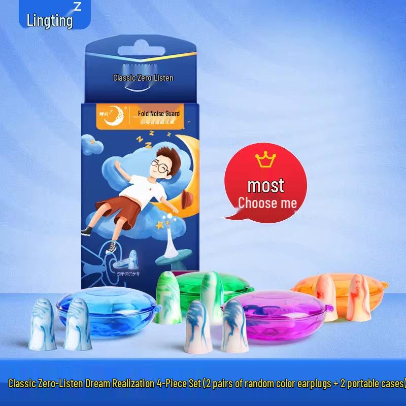 Ling Ting Blue Soundproof Earplugs, 2 Pairs for Noise Cancelling & Sleep/Study
Ling Ting Blue Soundproof Earplugs, 2 Pairs for Noise Cancelling & Sleep/Study
