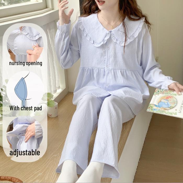Cloud Cotton Maternity Pajamas: Lapel Cardigan with Breast Pads, Long Sleeve, Korean Style, Perfect for Breastfeeding & Slimming, Spring/Autumn Wear XL
Cloud Cotton Maternity Pajamas: Lapel Cardigan with Breast Pads, Long Sleeve, Korean Style, Perfect for Breastfeeding & Slimming, Spring/Autumn Wear XL