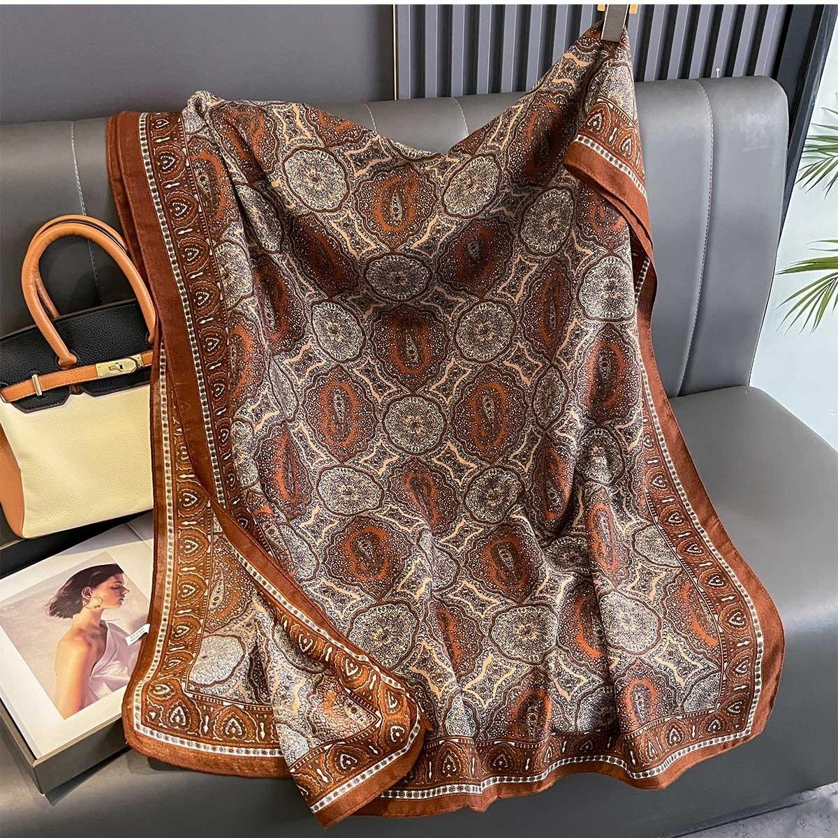 180x90cm Cashew Flower Printed Scarf Women s Autumn and Winter Cotton Linen Scarf Warm Sun Protection Neck Shawl кофейный
180x90cm Cashew Flower Printed Scarf Women s Autumn and Winter Cotton Linen Scarf Warm Sun Protection Neck Shawl кофейный