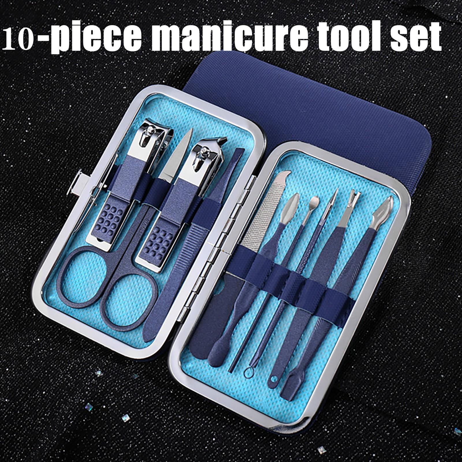 (ХЙФГ) Синие кусачки для ногтей из нержавеющей стали, комбинированные кусачки для ногтей для педикюра, подарочная коробка синий