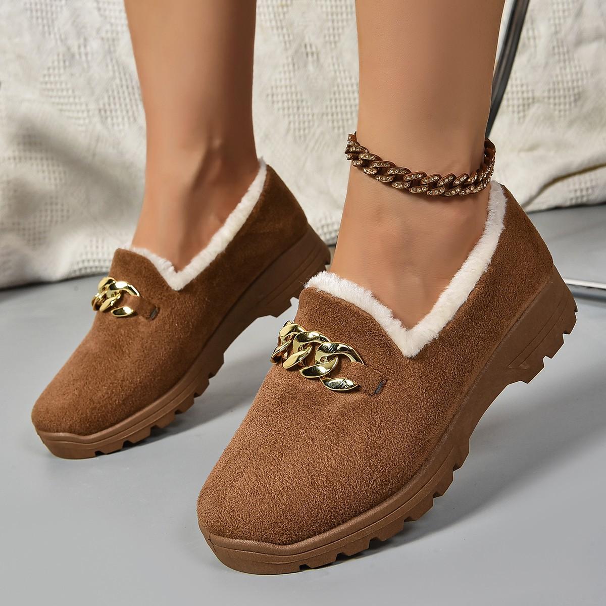 Winter chain thick heel muffin cotton shoes women s thick-soled large-size velvet warm snow boots 37 темно-коричневого кольору
Winter chain thick heel muffin cotton shoes women s thick-soled large-size velvet warm snow boots 37 темно-коричневого кольору