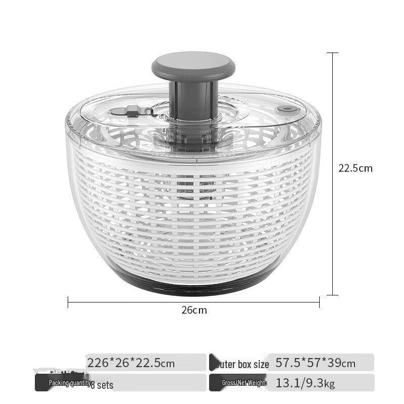 Zhishi Manual Press Vegetable Salad Spinner
Zhishi Manual Press Vegetable Salad Spinner