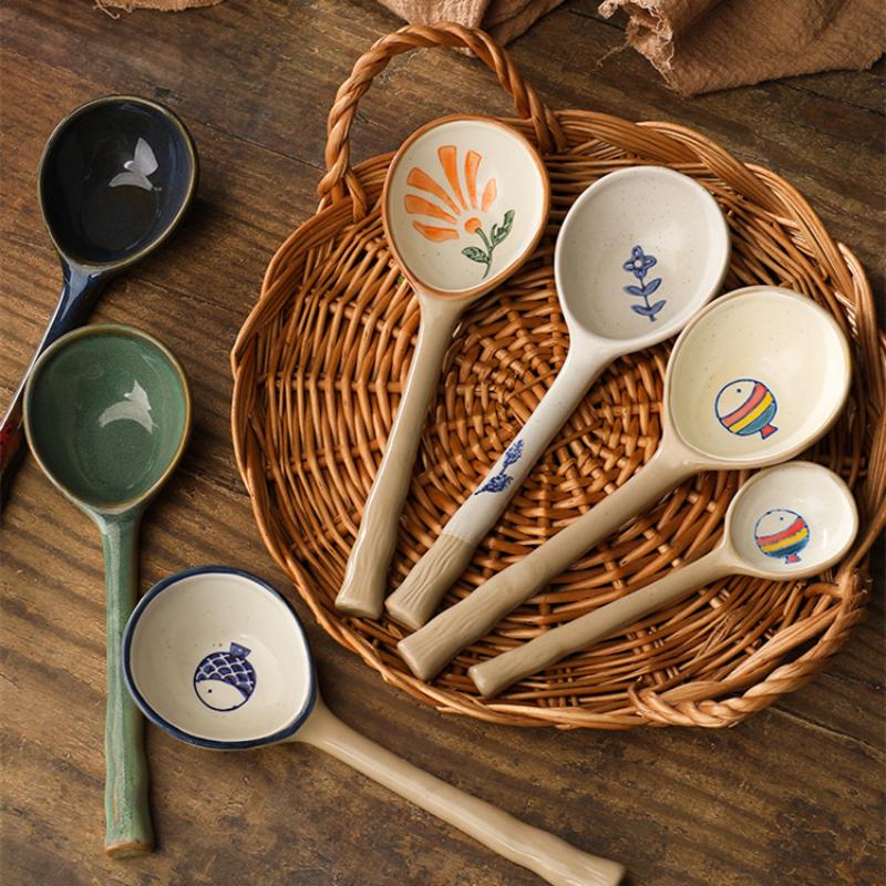 Japanese Handmade Stoneware Large Soup Spoon Ceramic Rice Spoons Creative Household Hotel Long Handle Soup Scoop Tableware
Japanese Handmade Stoneware Large Soup Spoon Ceramic Rice Spoons Creative Household Hotel Long Handle Soup Scoop Tableware