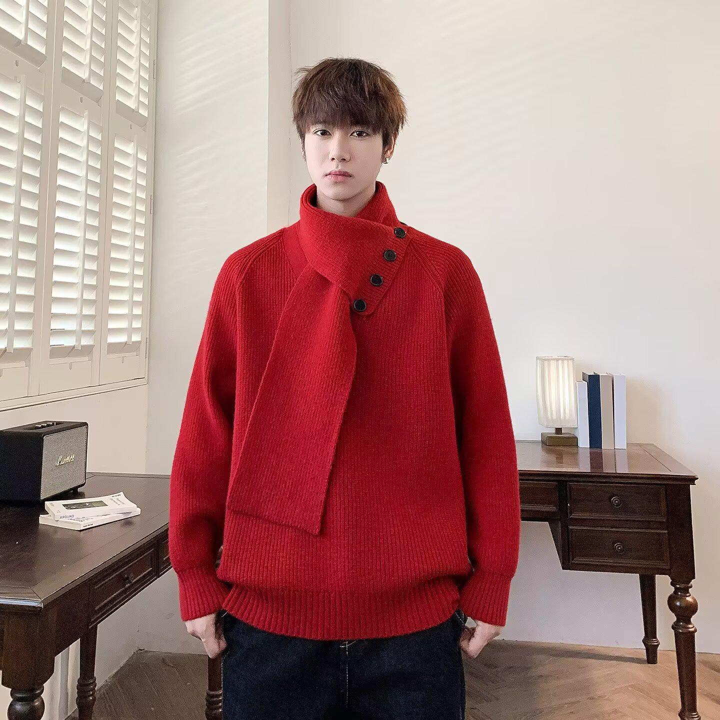Unisex Trendy Knitted Sweater with Detachable Scarf - Stylish and Versatile for Autumn and Winter L червоний
Unisex Trendy Knitted Sweater with Detachable Scarf - Stylish and Versatile for Autumn and Winter L червоний
