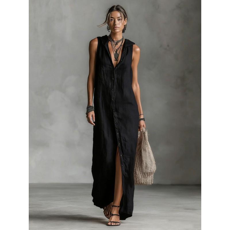 Europe America Cross-border New Style Breasted Dress Sleeveless Hooded Long Women M чёрный
Europe America Cross-border New Style Breasted Dress Sleeveless Hooded Long Women M чёрный
