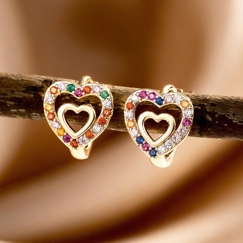 Huitan Double Heart Women Hoop Earrings Inlaid Shiny Rainbow Color Cubic Zirconia Trendy Party Wedding Accessories Zircon Gift
Huitan Double Heart Women Hoop Earrings Inlaid Shiny Rainbow Color Cubic Zirconia Trendy Party Wedding Accessories Zircon Gift