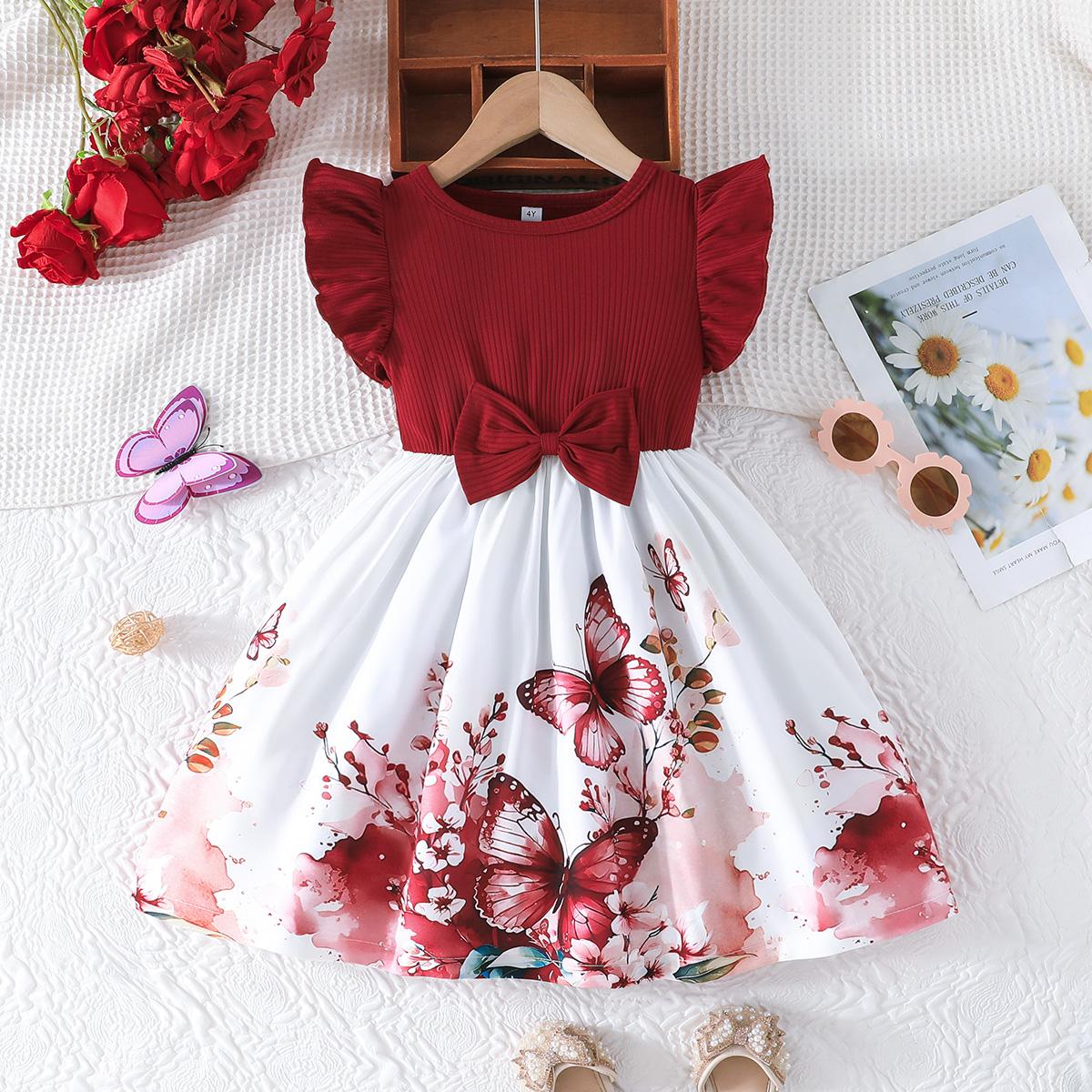 Kids 2-7Y Floral Butterfly Dress, Ruffle Sleeve Bow Accent Dress, Casual Summer Party Outfit 7Y античний рубіновий колір
Kids 2-7Y Floral Butterfly Dress, Ruffle Sleeve Bow Accent Dress, Casual Summer Party Outfit 7Y античний рубіновий колір