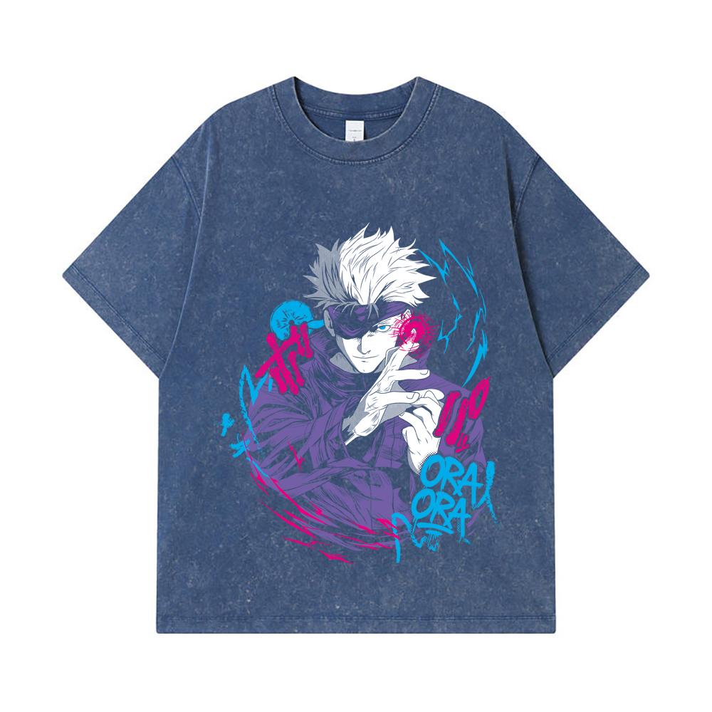 275 GSM Washed T-shirts 100% Cotton Jujutsu Kaisen V59 Gojo Print Unisex Heavy Cotton T Shirt 2XL королівський синій колір
275 GSM Washed T-shirts 100% Cotton Jujutsu Kaisen V59 Gojo Print Unisex Heavy Cotton T Shirt 2XL королівський синій колір