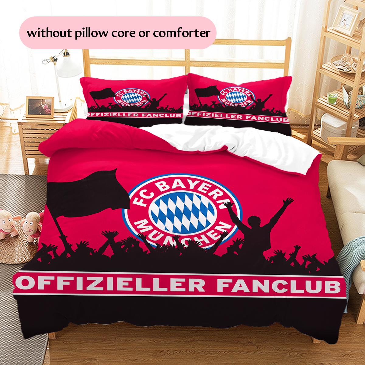 Bayern Munich team logo Pattern Bedding Home Decoration Birthday Gift (1 * duvet cover + 2 * pillowcase, without core) 135x200cm
Bayern Munich team logo Pattern Bedding Home Decoration Birthday Gift (1 * duvet cover + 2 * pillowcase, without core) 135x200cm