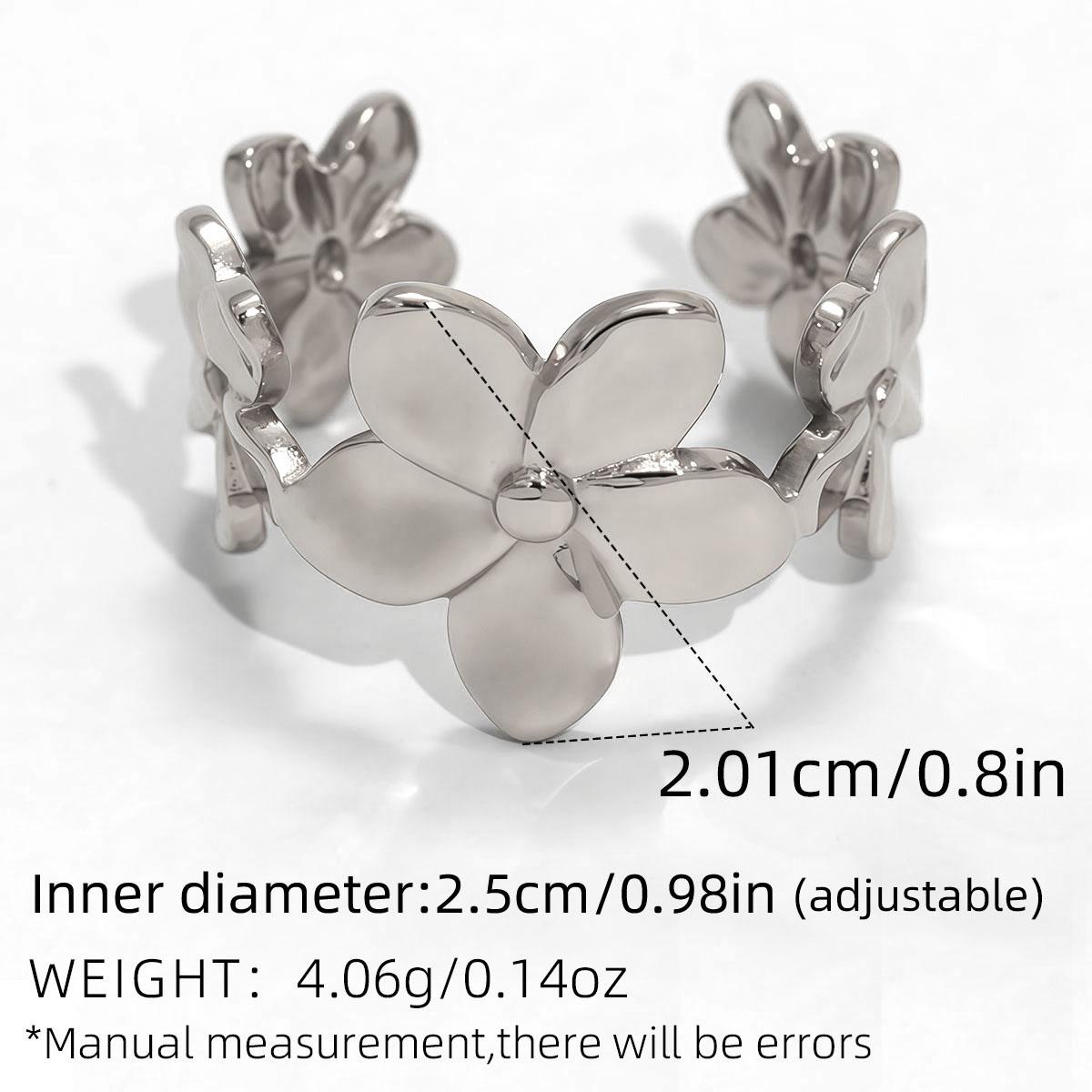Trendy High Quality Flower Design Stainless Steel Rings18K Gold Plated Waterproof Zircon For Daily Wear Vacation Seaside Etc resizable
Trendy High Quality Flower Design Stainless Steel Rings18K Gold Plated Waterproof Zircon For Daily Wear Vacation Seaside Etc resizable