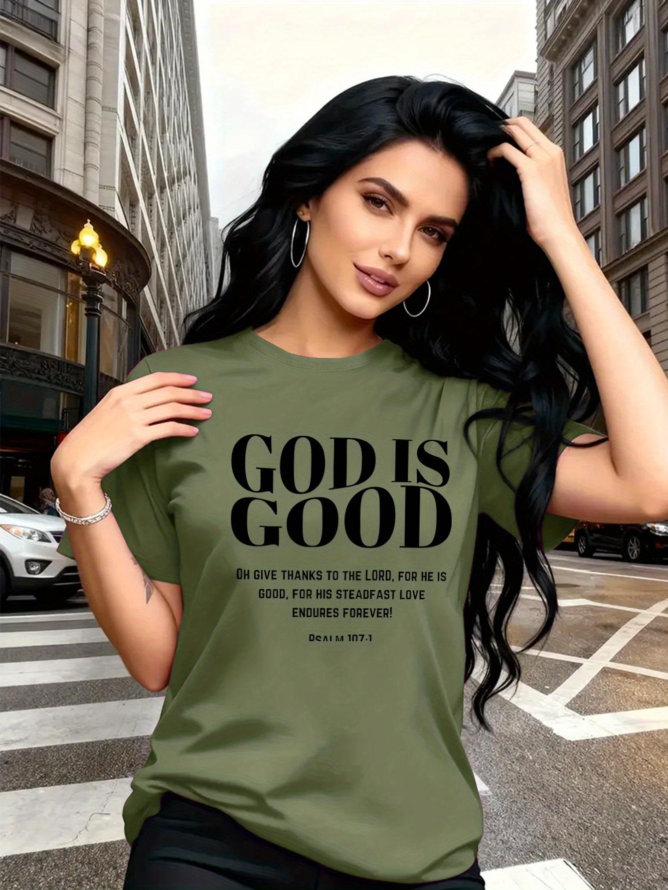 Trendy GOD IS GOOD Letter Print Casual Short-Sleeve T-Shirt Easy Round-Neck Leisure Top for Travel and Vacations - Highlighting The Goodness of God 4XL зелений
Trendy GOD IS GOOD Letter Print Casual Short-Sleeve T-Shirt Easy Round-Neck Leisure Top for Travel and Vacations - Highlighting The Goodness of God 4XL зелений