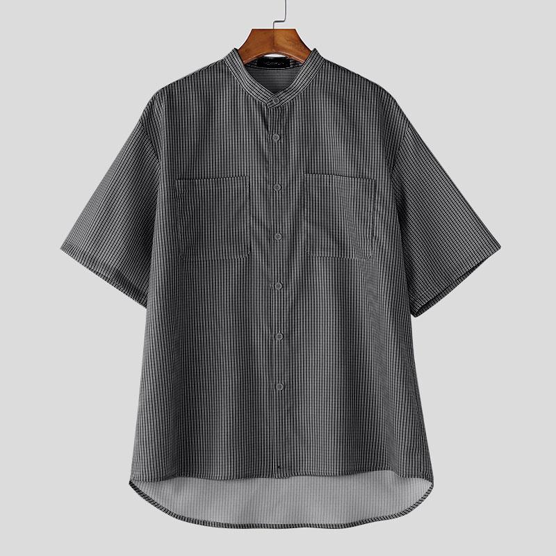 INCERUN Men Henley Shirt Summer Button Down Striped Casual Loose Tops L чёрный
INCERUN Men Henley Shirt Summer Button Down Striped Casual Loose Tops L чёрный