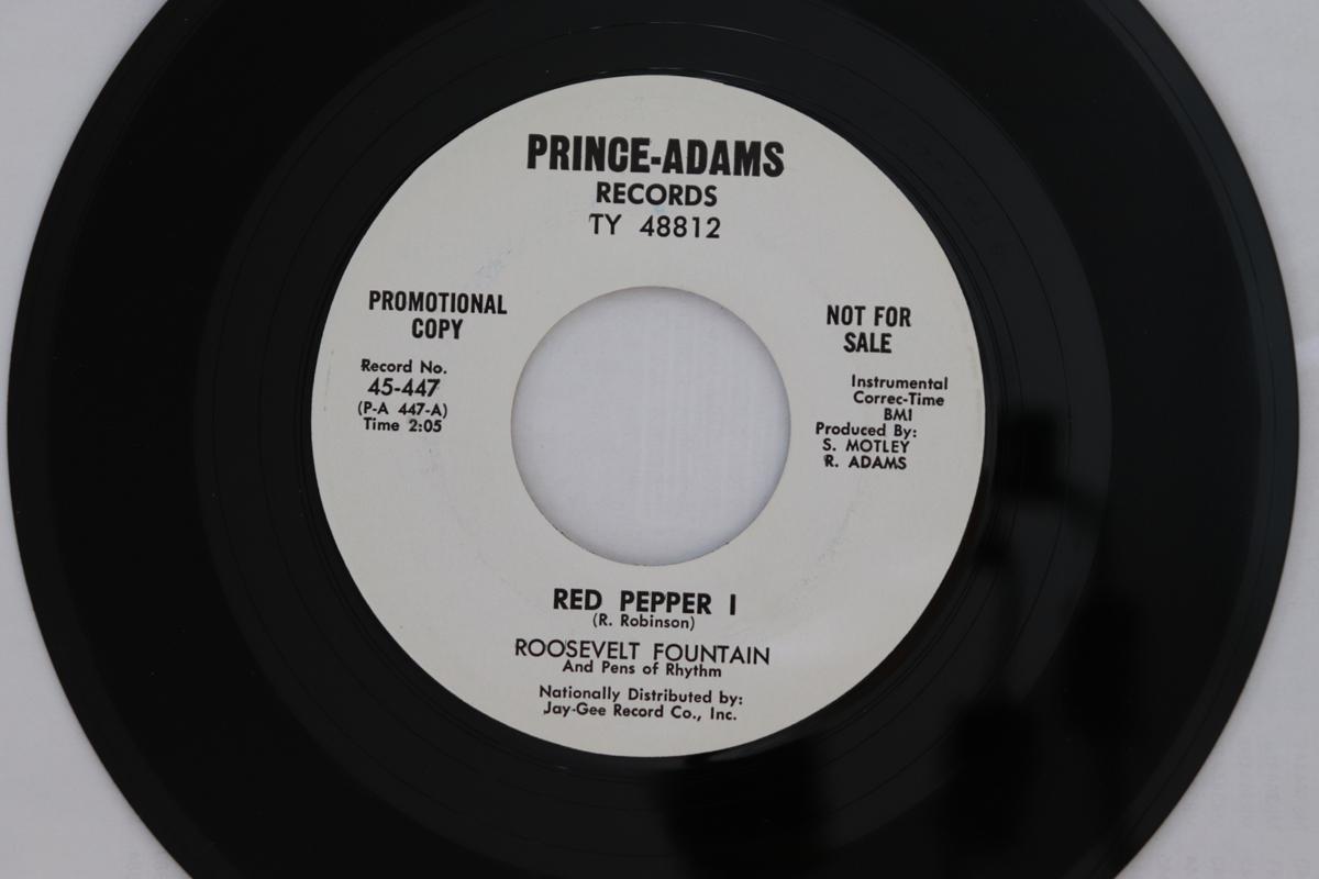 7inch Record ROOSEVELT FOUNTAIN & PENS OF RHYTHM - Red Pepper 45447 Prince-Adams Re 1962 US Soul/Funk Used
7inch Record ROOSEVELT FOUNTAIN & PENS OF RHYTHM - Red Pepper 45447 Prince-Adams Re 1962 US Soul/Funk Used