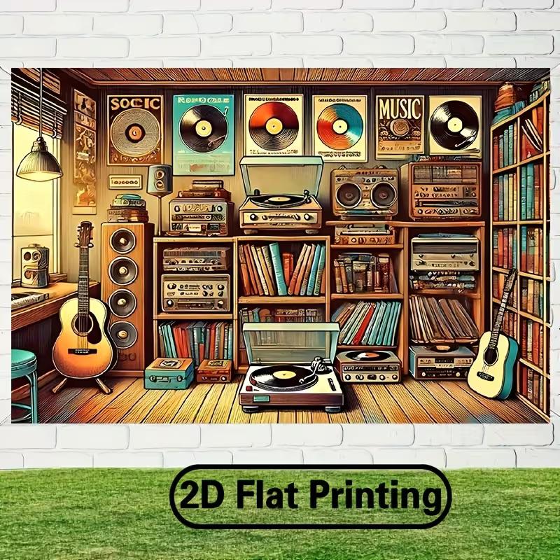 2D Retro Music & Guitar Wall Hanging, Vintage Vinyl Player Room Background Cloth for Wall Decor 47.2x31.5inch/120*80cm
2D Retro Music & Guitar Wall Hanging, Vintage Vinyl Player Room Background Cloth for Wall Decor 47.2x31.5inch/120*80cm