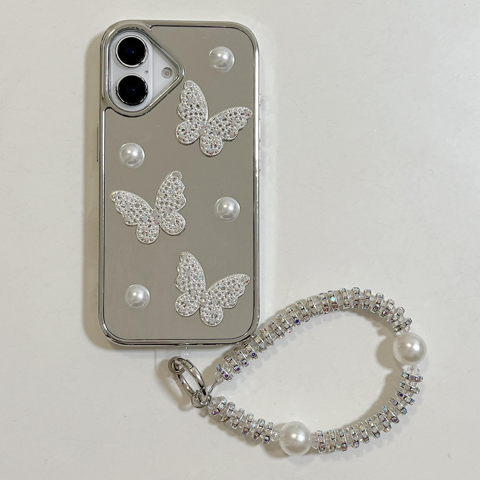 Для iPhone 16 Чехол 3D Жемчужная Бабочка Зеркальный Дизайн Противоударный Чехол для Телефона с Ремешком A
Для iPhone 16 Чехол 3D Жемчужная Бабочка Зеркальный Дизайн Противоударный Чехол для Телефона с Ремешком A