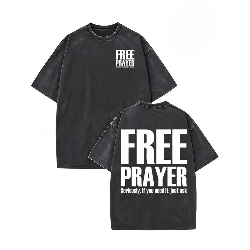 European sizes Men s T-Shirt with FREE PRAYER Print, Retro Streetwear Style, Regular Fit, Round Neck, Perfect Holiday Gift S
European sizes Men s T-Shirt with FREE PRAYER Print, Retro Streetwear Style, Regular Fit, Round Neck, Perfect Holiday Gift S