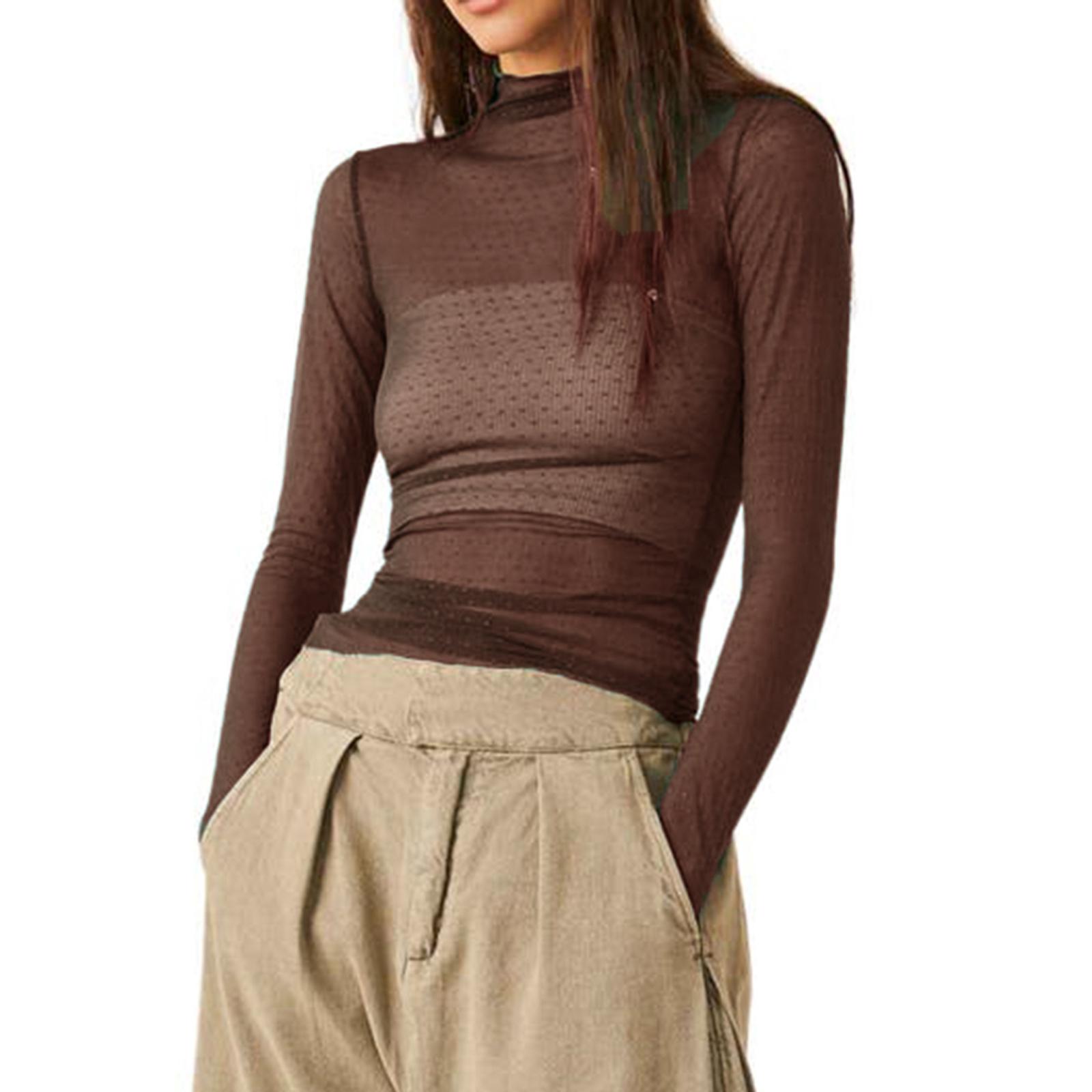 Женская футболка, водолазка с длинным рукавом и узором Swiss Dots, прозрачные облегающие прозрачные топы, клубная одежда XL темно-коричневого
Женская футболка, водолазка с длинным рукавом и узором Swiss Dots, прозрачные облегающие прозрачные топы, клубная одежда XL темно-коричневого