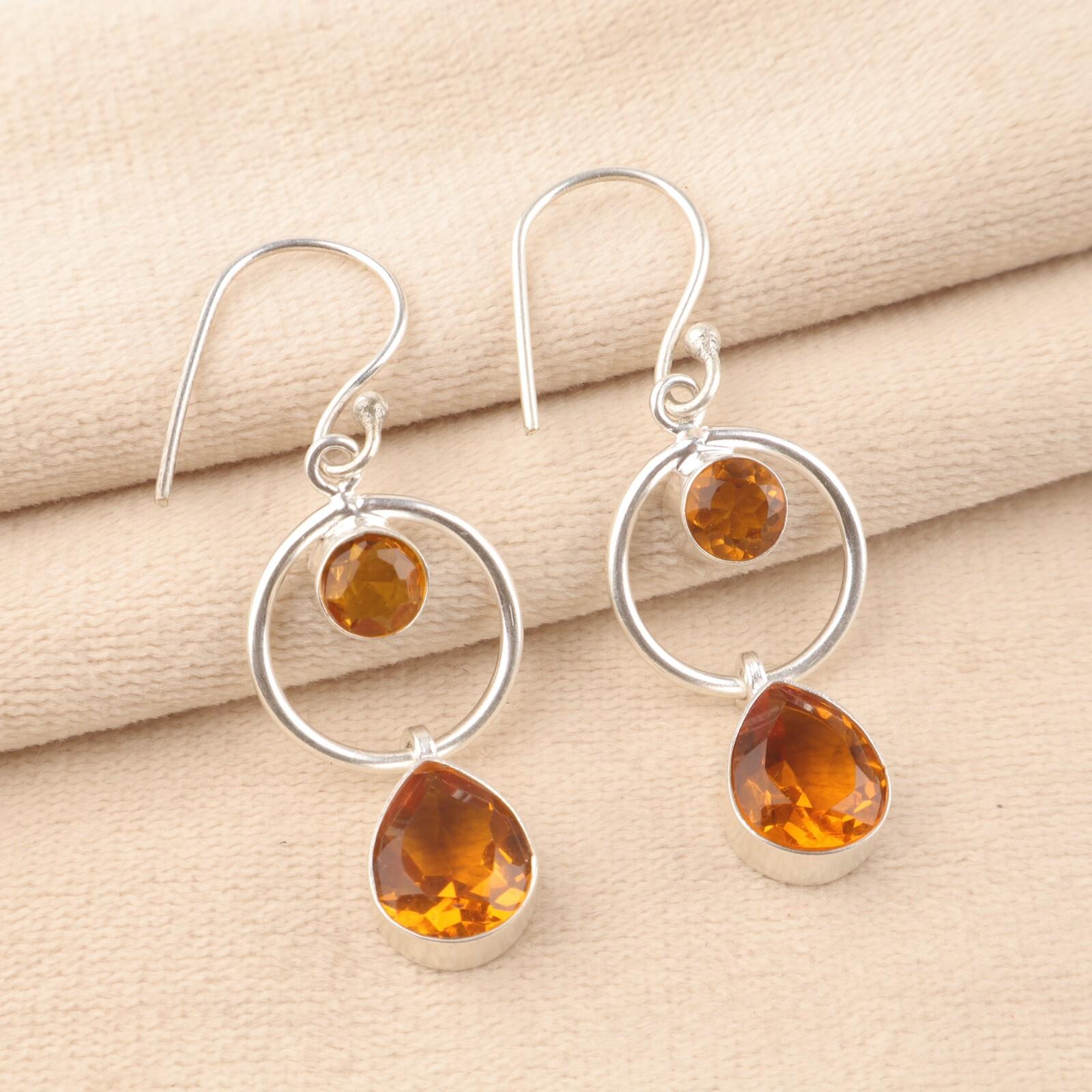 Natural Citrine Gemstone 925 Sterling Silver Jewelry Handmade Hook Earrings 2.0 EE-140-16
Natural Citrine Gemstone 925 Sterling Silver Jewelry Handmade Hook Earrings 2.0 EE-140-16