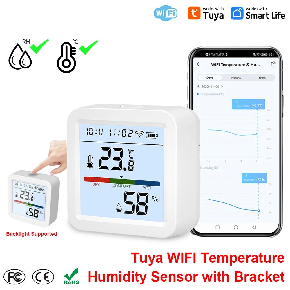 Новейший умный Wi-Fi датчик температуры и влажности, гигрометр, термометр, управление через приложение Smart Life, мониторинг, поддержка голосового помощника Alexa WiFi TH05 Backlight
Новейший умный Wi-Fi датчик температуры и влажности, гигрометр, термометр, управление через приложение Smart Life, мониторинг, поддержка голосового помощника Alexa WiFi TH05 Backlight