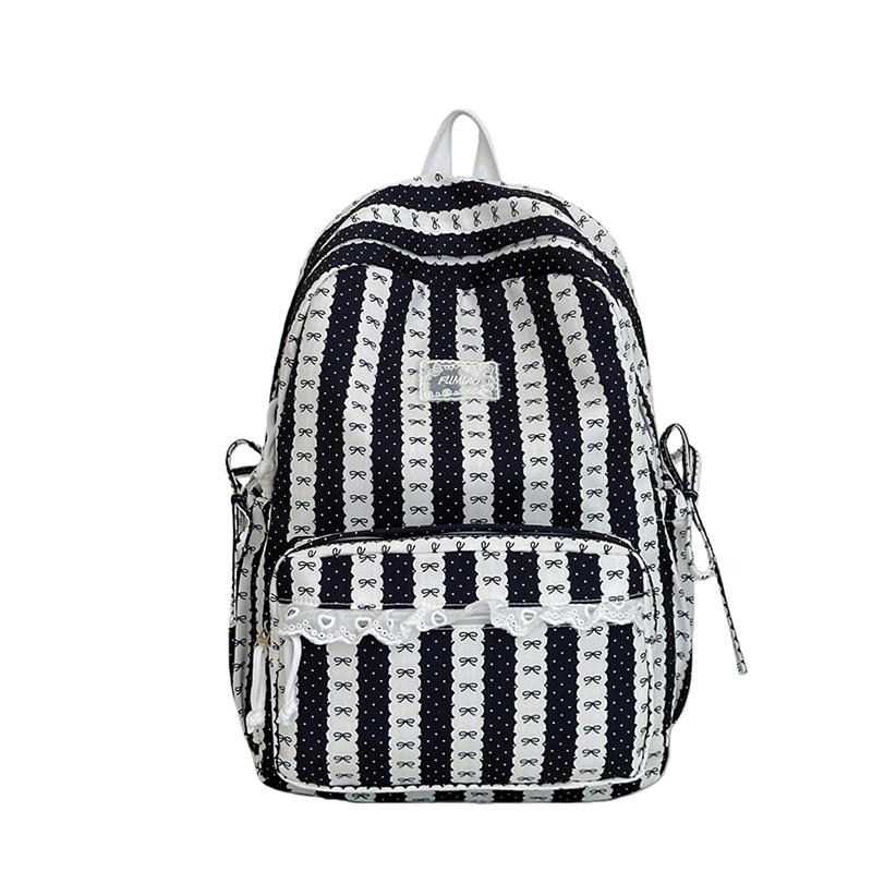 Striped Backpack Student Large Capacity Schoolbag чорний
Striped Backpack Student Large Capacity Schoolbag чорний