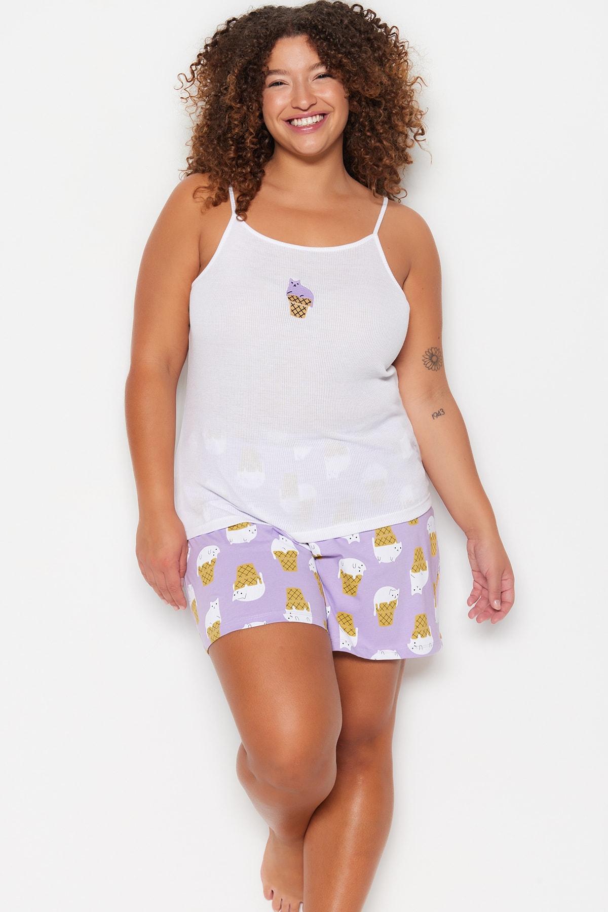 Women s Fashion New Plus Big Size Pajama Set White Printed Strap Knitted Pajama Set 2XL білий
Women s Fashion New Plus Big Size Pajama Set White Printed Strap Knitted Pajama Set 2XL білий